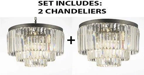 LED Chandeliers for Energy - Efficient LightingLED Chandeliers for Energy - Efficient LightingSet Of 2 - Palladium Crystal Glass Fringe 3-Tier Chandelier Lighting H 21.5" W 19.75" + Palladium Empress Crystal (Tm) Glass Fringe 3-Tier Flush Chandelier Lighting H 21.5" W 19.75" - 1Ea-G7-1100+1Ea-G7-Flush/1100/9 LED Chandeliers for Energy - Efficient LightingLED Chandeliers for Energy - Efficient LightingSet Of 2 - Palladium Crystal Glass Fringe 3-Tier Chandelier Lighting H 21.5" W 19.75" + Palladium Empress Crystal (Tm) Glass Fringe 3-Tier Flush Chandelier Lighting H 21.5" W 19.75" - 1Ea-G7-1100+1Ea-G7-Flush/1100/9