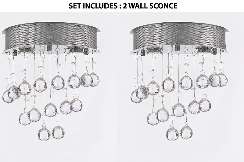 Chandeliers with Murano Glass for a High - End Artistic TouchChandeliers with Murano Glass for a High - End Artistic TouchSET OF 2 - Wall Sconce Modern Chandelier Rain Drop Lighting Crystal Ball Fixture Pendant Ceiling Lamp H16 X W12 Wall - 2EA 9077/2-wall-sconce