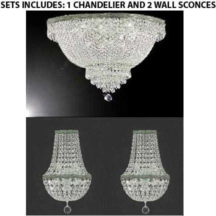 Mid - Century Modern Chandeliers for Vintage AppealMid - Century Modern Chandeliers for Vintage AppealSet Of 3- 1 French Empire Crystal Semi Flush Basket Chandelier Chandeliers Lighting H18" X W24" And 2 Empire Cyrstal Wall Sconce Lighting W9.5" H18" D5" - 1Ea Flush/Cs/870/9+2Ea Cs/4/5/Wallsconce Mid - Century Modern Chandeliers for Vintage AppealMid - Century Modern Chandeliers for Vintage AppealSet Of 3- 1 French Empire Crystal Semi Flush Basket Chandelier Chandeliers Lighting H18" X W24" And 2 Empire Cyrstal Wall Sconce Lighting W9.5" H18" D5" - 1Ea Flush/Cs/870/9+2Ea Cs/4/5/Wallsconce