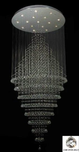 Chandeliers with Candle - Style Bulbs for a Classic AestheticChandeliers with Candle - Style Bulbs for a Classic AestheticSwarovski Crystal Trimmed Chandelier Modern Contemporary Chandelier "Rain Drop" Chandeliers H 100" W 41" (Over 8Ft Tall) - G7-B35/6874/16Sw