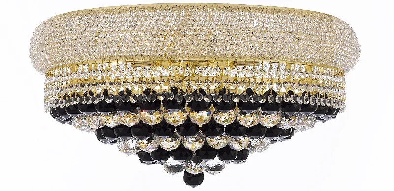 Ceiling - Mounted Chandeliers for Standard CeilingsCeiling - Mounted Chandeliers for Standard CeilingsSwarovski Crystal Trimmed French Empire Flush Crystal Chandelier Chandeliers H15" X W24" Dressed with Jet Black Crystal Balls - Good for Dining Room, Foyer, Entryway, Family Room and More - F93-B95/FLUSH/CG/542/15SW Ceiling - Mounted Chandeliers for Standard CeilingsCeiling - Mounted Chandeliers for Standard CeilingsSwarovski Crystal Trimmed French Empire Flush Crystal Chandelier Chandeliers H15" X W24" Dressed with Jet Black Crystal Balls - Good for Dining Room, Foyer, Entryway, Family Room and More - F93-B95/FLUSH/CG/542/15SW