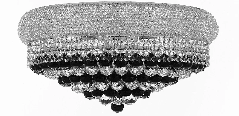 Chandeliers with Candle - Style Bulbs for a Classic AestheticChandeliers with Candle - Style Bulbs for a Classic AestheticSwarovski Crystal Trimmed French Empire Flush Crystal Chandeliers H15" X W24" Dressed with Jet Black Crystal Balls - Good for Dining Room, Foyer, Entryway, Family Room and More - F93-B95/FLUSH/CS/542/15SW Chandeliers with Candle - Style Bulbs for a Classic AestheticChandeliers with Candle - Style Bulbs for a Classic AestheticSwarovski Crystal Trimmed French Empire Flush Crystal Chandeliers H15" X W24" Dressed with Jet Black Crystal Balls - Good for Dining Room, Foyer, Entryway, Family Room and More - F93-B95/FLUSH/CS/542/15SW