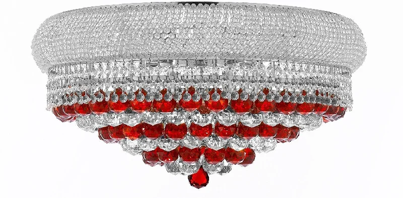 French Country Chandeliers with a Romantic AuraFrench Country Chandeliers with a Romantic AuraSwarovski Crystal Trimmed Moroccan Style French Empire Flush Crystal Chandelier H15" X W24" Dressed with Ruby Red Crystal Balls - Good for Dining Room, Foyer, Entryway, Family Room and More - F93-B96/FLUSH/CS/542/15SW French Country Chandeliers with a Romantic AuraFrench Country Chandeliers with a Romantic AuraSwarovski Crystal Trimmed Moroccan Style French Empire Flush Crystal Chandelier H15" X W24" Dressed with Ruby Red Crystal Balls - Good for Dining Room, Foyer, Entryway, Family Room and More - F93-B96/FLUSH/CS/542/15SW