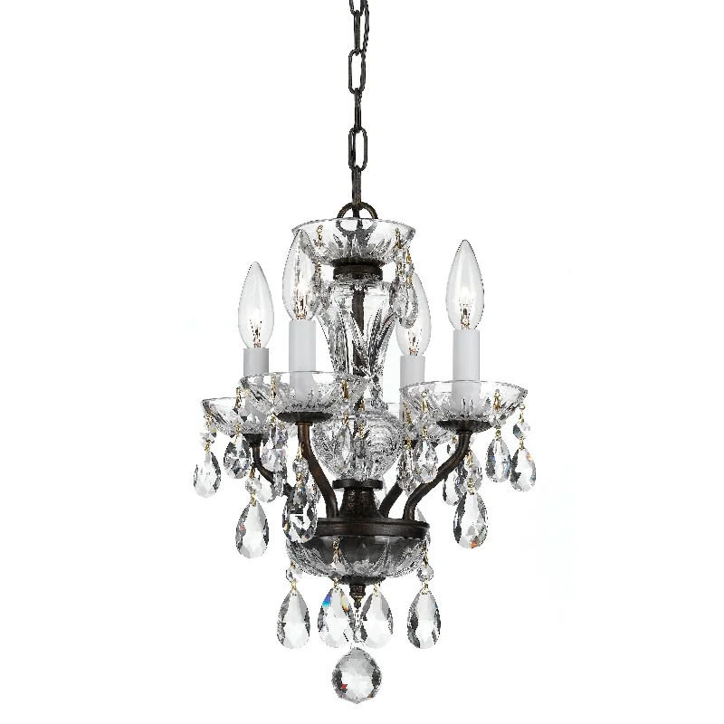 French Country Chandeliers with a Romantic AuraFrench Country Chandeliers with a Romantic AuraTraditional Italian Crystal 4 Light Bronze Mini Chandelier - 11'' W x 15'' H French Country Chandeliers with a Romantic AuraFrench Country Chandeliers with a Romantic AuraTraditional Italian Crystal 4 Light Bronze Mini Chandelier - 11'' W x 15'' H