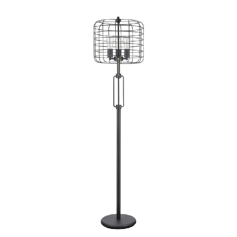 Victorian Style Floor Lamp for Traditional and Elegant InteriorsVictorian Style Floor Lamp for Traditional and Elegant InteriorsAspen Creative Wire Cage Metal Floor Lamp, Vintage Design in Sand Black 63" High - SAND BLACK
