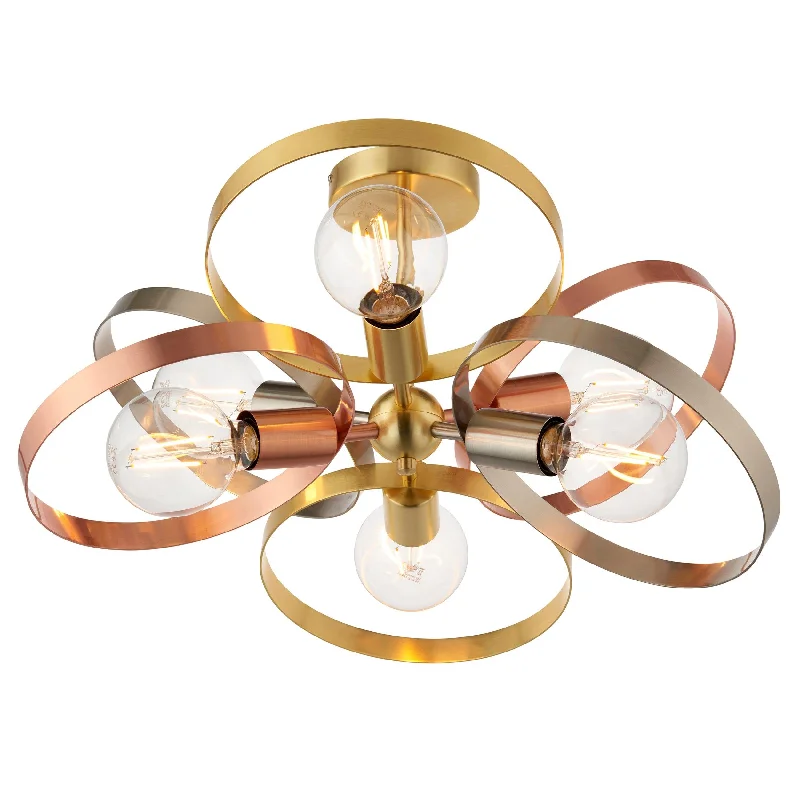 Bohemian Inspired Floor Lamp for Eclectic Home DecorBohemian Inspired Floor Lamp for Eclectic Home DecorEndon Hoop 6 Light Semi Flush - Brushed Brass/Copper/Nickel Bohemian Inspired Floor Lamp for Eclectic Home DecorBohemian Inspired Floor Lamp for Eclectic Home DecorEndon Hoop 6 Light Semi Flush - Brushed Brass/Copper/Nickel