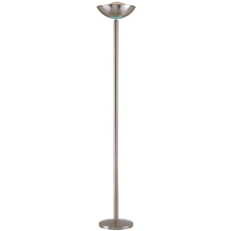 Wood Floor Lamp with Natural Grain for a Warm and Organic FeelWood Floor Lamp with Natural Grain for a Warm and Organic FeelLite Source Basic II Torchiere Lamp, Steel