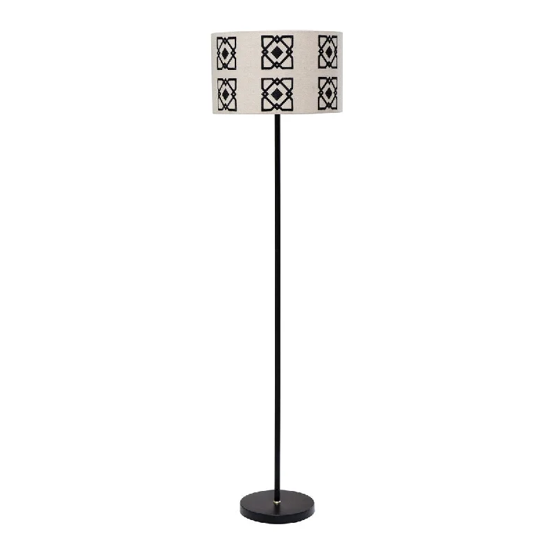 Bohemian Inspired Floor Lamp for Eclectic Home DecorBohemian Inspired Floor Lamp for Eclectic Home DecorModern Traditional Black and White Floor Lamp Shade and Black Metal Lamp Base - Black and White Bohemian Inspired Floor Lamp for Eclectic Home DecorBohemian Inspired Floor Lamp for Eclectic Home DecorModern Traditional Black and White Floor Lamp Shade and Black Metal Lamp Base - Black and White
