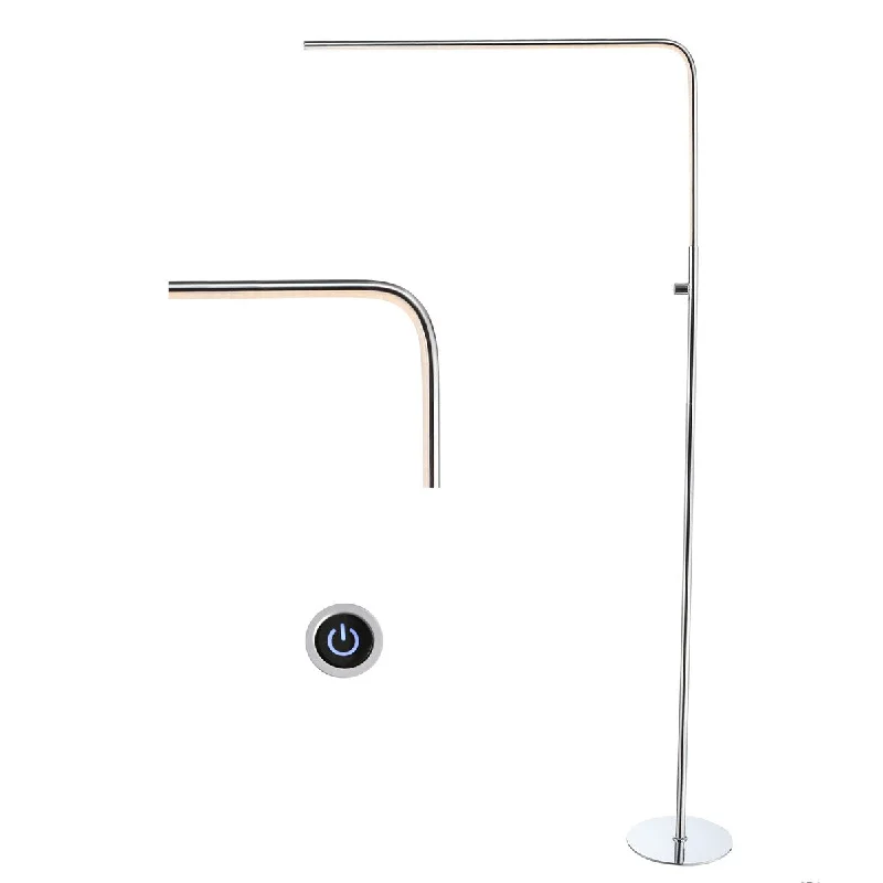Rustic Farmhouse Style Floor Lamp for Cozy BedroomsRustic Farmhouse Style Floor Lamp for Cozy BedroomsNatalie 63" LED Integrated Floor Lamp, Chrome by JONATHAN Y - 63" H x 33.5" W x 8.75" D