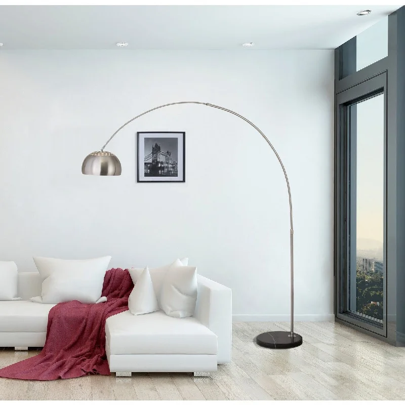 USB Charging Port Floor Lamp for Convenient Device ChargingUSB Charging Port Floor Lamp for Convenient Device ChargingQ-Max Adjustable Floor Reading Lamp with Metal Dome Shade and Black Marble Base in Silver Finish USB Charging Port Floor Lamp for Convenient Device ChargingUSB Charging Port Floor Lamp for Convenient Device ChargingQ-Max Adjustable Floor Reading Lamp with Metal Dome Shade and Black Marble Base in Silver Finish