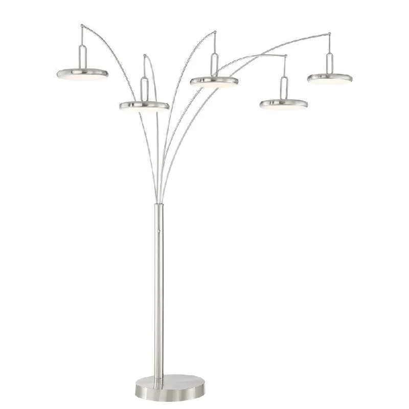 Glass Floor Lamp with Frosted Shades for Soft Diffused LightGlass Floor Lamp with Frosted Shades for Soft Diffused LightSailee 5 Light Arch Lamp