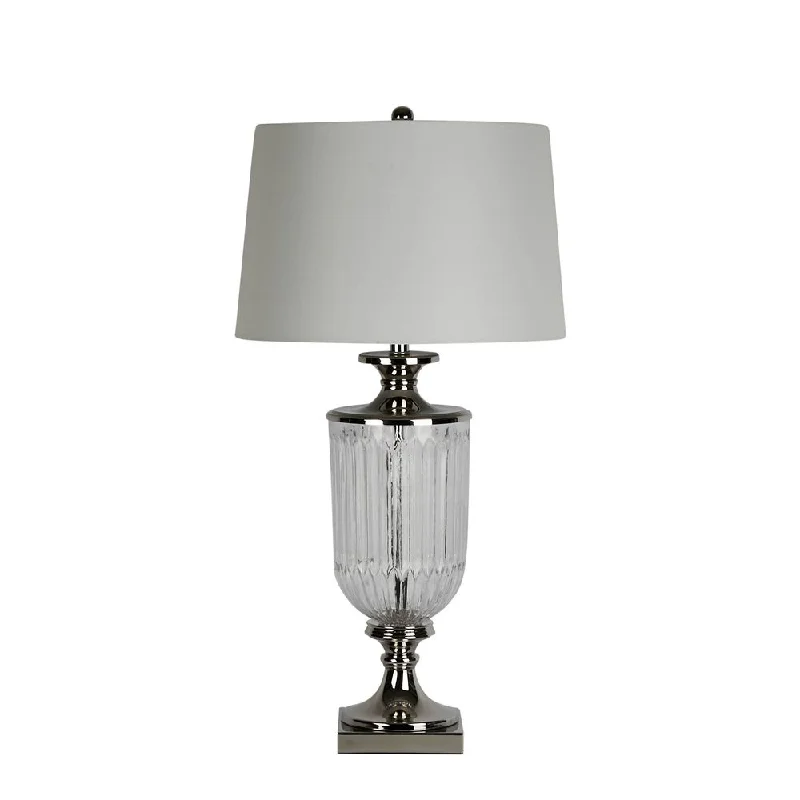 leather table lamps with a distressed texture for a rugged charmleather table lamps with a distressed texture for a rugged charmBellevue Glass Nickel Lamp With Natural Linen Shade