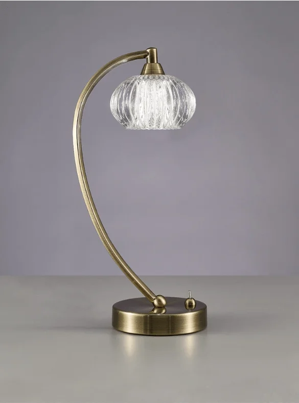 marble table lamps with a luxurious veined pattern for high end decormarble table lamps with a luxurious veined pattern for high end decorFarr - 1 Light Table Lamp In Antique Brass With Ribbed Glass Shade - ID 6357