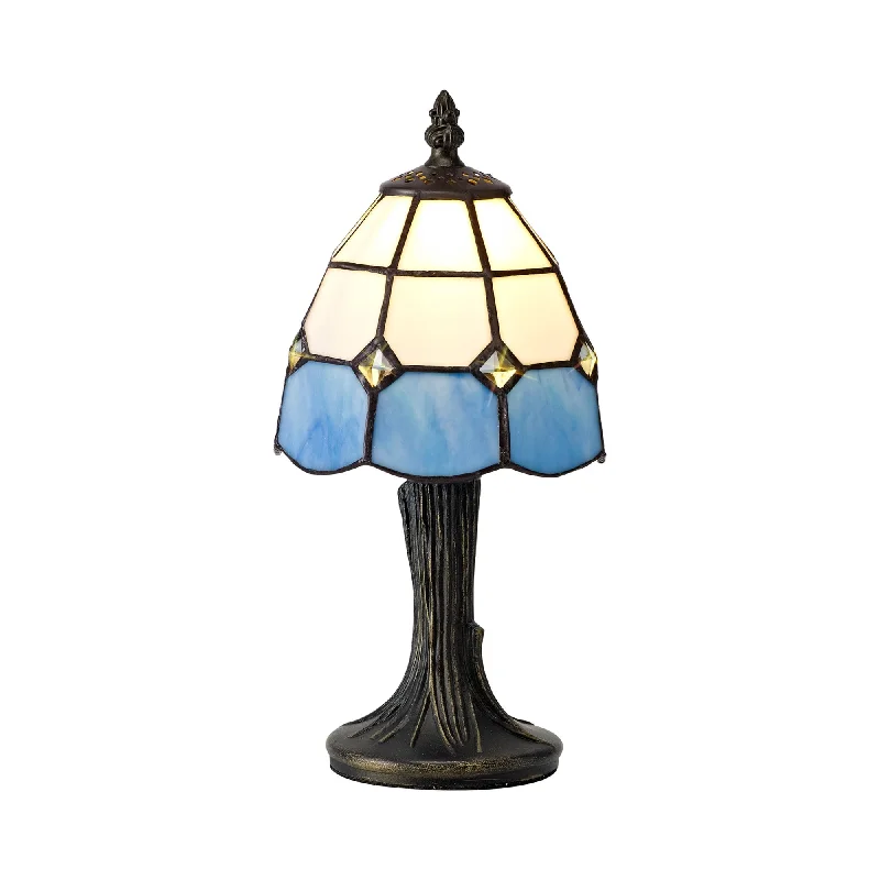 fabric table lamps with a linen shade for a relaxed and breathable lookfabric table lamps with a linen shade for a relaxed and breathable lookNelson Lighting NL72169 Ole Tiffany Table Lamp 1 Light White/Blue/Clear Crystal Shade